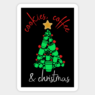 Cookies, Coffee, and Christmas Cup and Mug Tree - For Coffee lovers! Sticker